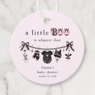 Little Boo Halloween Girl Baby Shower Thank You Favour Tags
