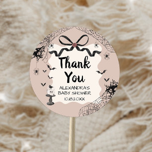 Little Boo Halloween Gothic Baby Shower Classic Round Sticker