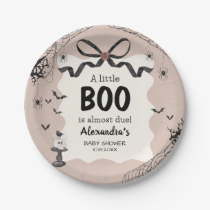 Little Boo Halloween Gothic Baby Shower Paper Plate