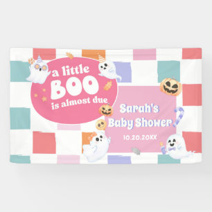 Little Boo Halloween Groovy Baby Shower Party Banner