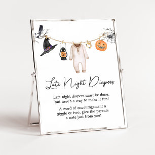 Little Boo Halloween Late Night Diapers Poster