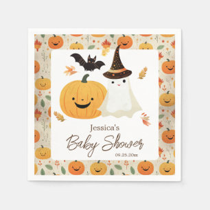 Little Boo Halloween Pattern Baby Shower  Napkin