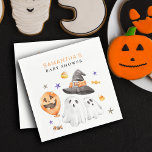Little Boo Halloween Watercolor Baby Shower Napkin<br><div class="desc">A little boo baby shower watercolor Halloween napkins. Celebrate a new baby on the way while you celebrate Halloween.</div>