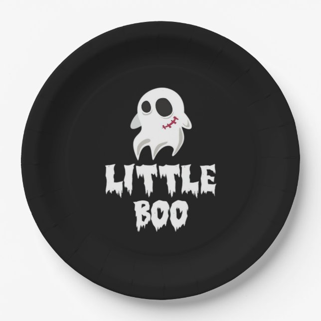 Little Boo In Halloween Cool Graphic Paper Plate (Front)