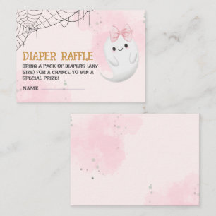 Little Boo Is Almost Due Baby Shower diaper raffle Enclosure Card