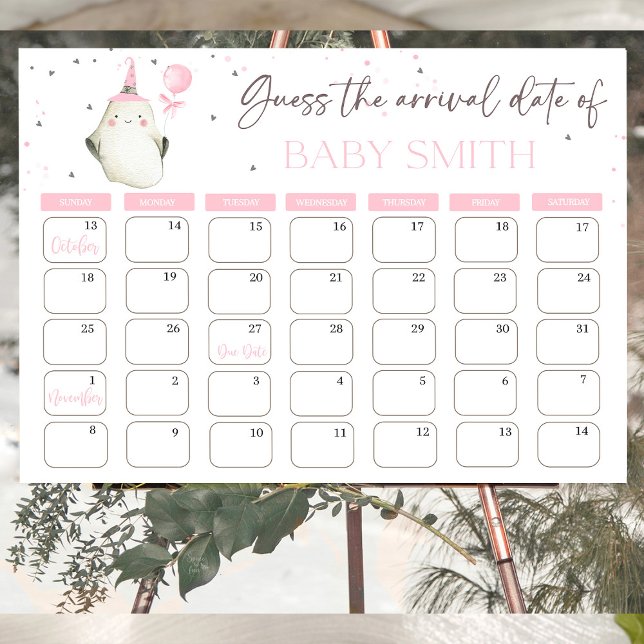 Little Boo is almost due Baby shower Poster (Little Boo is almost due Baby shower Little Boo is almost due Baby shower  calendar)