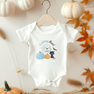 Little Boo is almost due blue boy baby shower Bodysuit