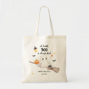 Little Boo is Almost Due! Cute Ghost & Pumpkin Tote Bag