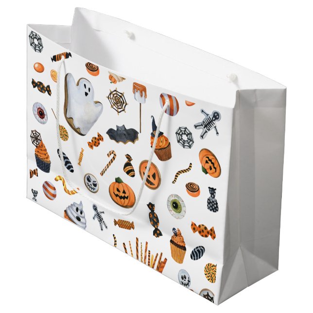 Little Boo is almost due Cute Halloween Large Gift Bag (Front Angled)
