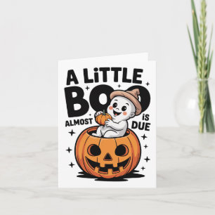 Little Boo Is Almost Due Cute Halloween Pregnancy Card
