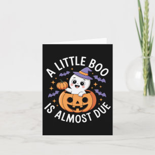 Little Boo Is Almost Due Cute Halloween Pregnancy  Card