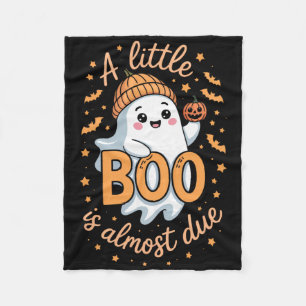 Little Boo Is Almost Due Cute Halloween Pregnancy Fleece Blanket