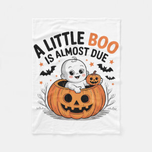 Little Boo Is Almost Due Cute Halloween Pregnancy Fleece Blanket
