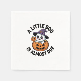 Little Boo Is Almost Due Cute Halloween Pregnancy Napkin