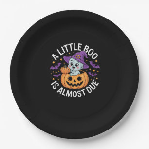 Little Boo Is Almost Due Cute Halloween Pregnancy  Paper Plate