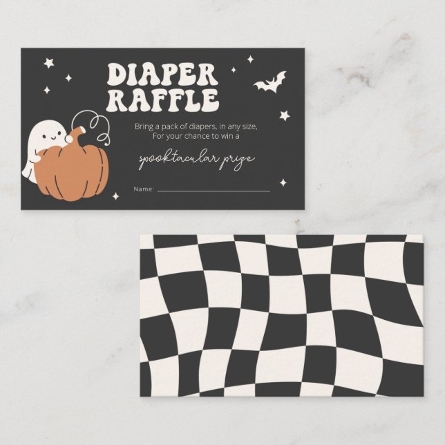 Little Boo is Almost Due Diaper Raffle Card (Front/Back)