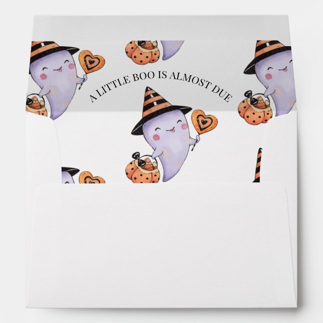 Little Boo is Almost Due Halloween Baby Shower  Envelope (Back (Bottom))