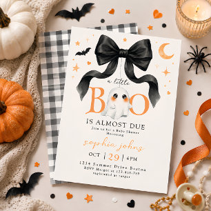 Little Boo is Almost Due Halloween Baby Shower Invitation