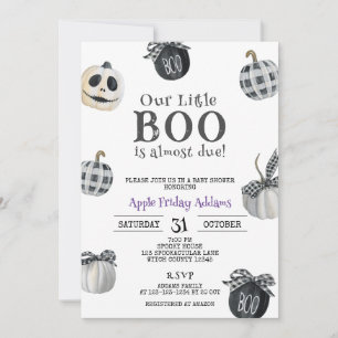 Little BOO is almost due, Halloween Baby Shower Invitation