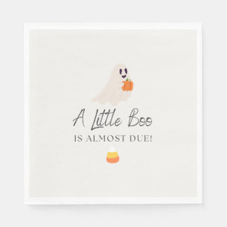 Little Boo Is Almost Due Halloween Baby Shower Napkin