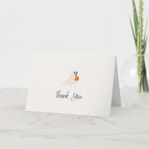 Little Boo Is Almost Due Halloween Baby Shower Thank You Card