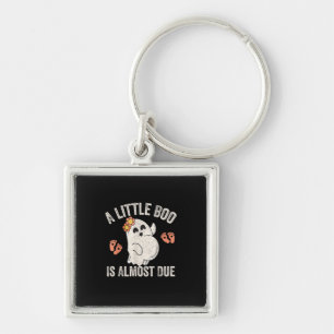 Little Boo Is Almost Due Halloween Pregnancy Annou Keychain