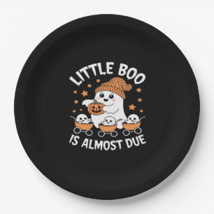 Little Boo Is Almost Due - Halloween Pregnancy Rev Paper Plate