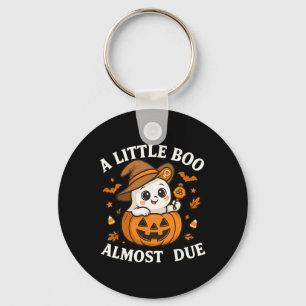 Little Boo Is Almost Due Halloween Pregnancy Revea Keychain