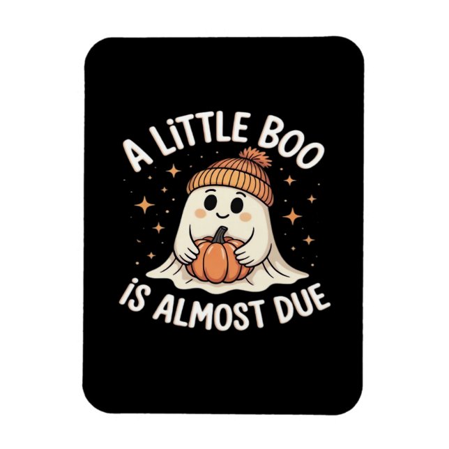 Little Boo Is Almost Due Halloween Pregnancy Revea Magnet (Vertical)