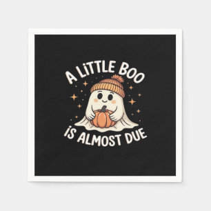 Little Boo Is Almost Due Halloween Pregnancy Revea Napkin
