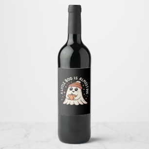 Little Boo Is Almost Due Halloween Pregnancy Revea Wine Label