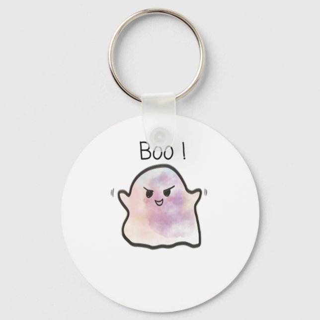 Little Boo Is Cheeky Funny Meme Keychain (Front)