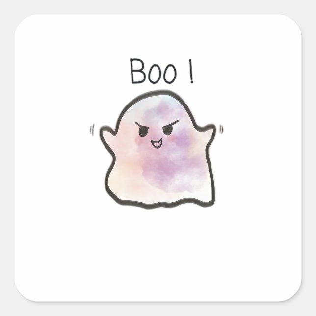 Little Boo Is Cheeky Funny Meme Square Sticker (Front)
