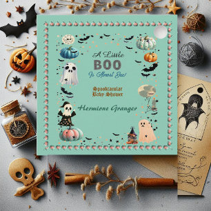 Little BOO Is Due Ghost Pumpkin Spooky Baby Shower Favour Tags