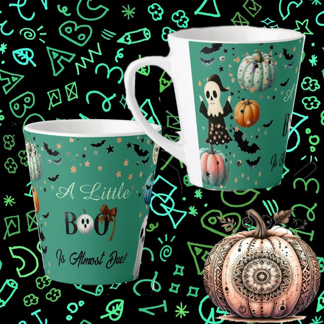 Little BOO is Due Halloween Ghost Bat Fall Pumpkin Latte Mug (Little BOO is Due Halloween Ghost Bat Fall Pumpkin Latte Mug)