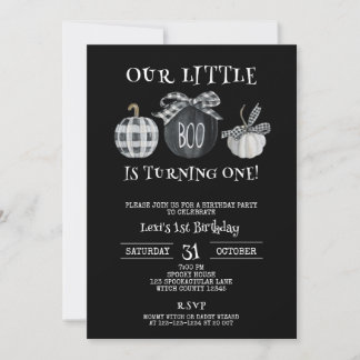Little Boo is turning ONE, Halloween 1st Birthday Invitation
