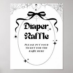 Little Boo Minimal Gothic Halloween Baby Shower  Poster