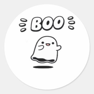 Little Boo Minimal Style Classic Round Sticker