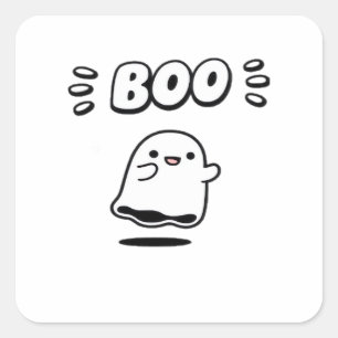 Little Boo Minimal Style Square Sticker