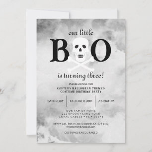 Little Boo Modern Kids Halloween Birthday Party  Invitation