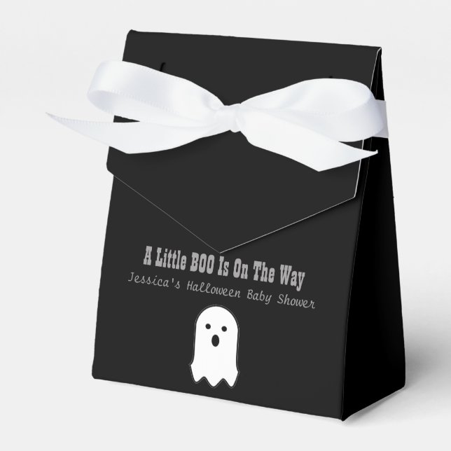 Little BOO On The Way Halloween Ghost Favor Box (Front Side)