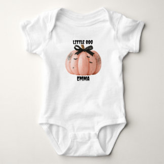 Little Boo Personalized Halloween Pumpkin Baby Bodysuit