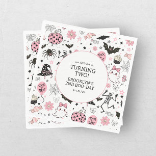 Little Boo Pink Girl Halloween Birthday Napkin