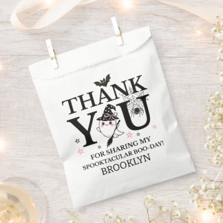 Little Boo Pink Girl Halloween Thank You Birthday Favour Bag