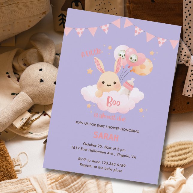 Little Boo Pink Halloween Baby Shower Invitations (Little Boo Pink Halloween Baby Shower Invitations)
