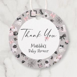 Little Boo Pink Halloween Girl Baby Shower Favour Tags