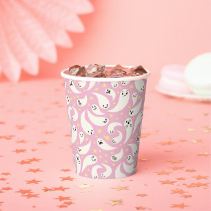 Little Boo Pink Pattern Baby Shower Paper Cups