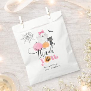 Little Boo pink Spooky birthday thank you Favour Bag