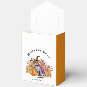 Little Boo Poem Cat In Witch Hat Baby Shower  Favor Box