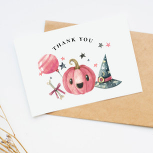 Little Boo Pumpkin Halloween Baby Shower Thank You Card